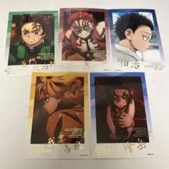 鬼滅の刃箔押しブロマイド 無限城編 ver. 猗窩座　狛治　炭治郎　善逸　獪岳