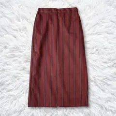 ジーユー　未使用タグ付き　ナローミディスカート　ストライプ　ウエスト一部ゴム　M
