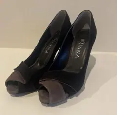 ダイアナDIANAハイヒールピンヒールパンプスオープントゥスエード日本製