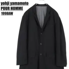 05AW ヨウジヤマモト カットアウト ウール ダブルブレスト コート P