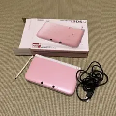 3DS LL ピンクホワイト　箱・説明書・充電ケーブル付き　準美品