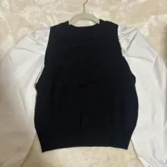 長袖トップス ニット×シャツ