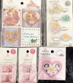 ラプンツェル　タイル調ステッカー　シールワッペン　ヘアクリップ　Disney