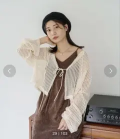 kastane カットレースカーディガンS