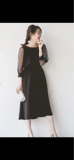 アパートバイローリーズ ドットチュールワンピース