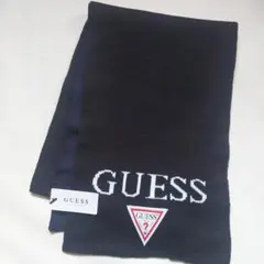 GUESS 新品・未使用 ロゴ入り ニットマフラー　ブラック