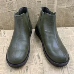 新品★レディース★23.0cm★軽量 撥水サイドゴアブーツ 緑 9782