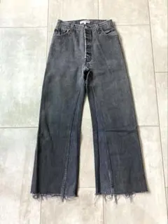 フォーサムワン レイヤード ダメージフレアデニムパンツ 46 再構築