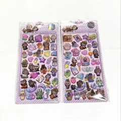 ボンボンドロップシール　3D 立体　ぷくぷく　ウォーター　ラブブ　2枚