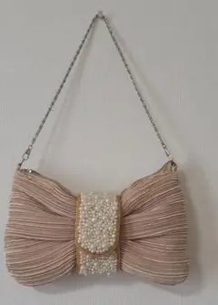 ショルダーバッグ フォーマル ピンクベージュ