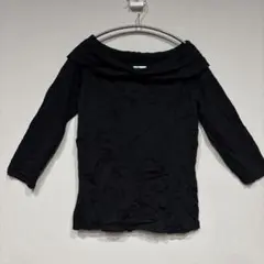 Joseph A. ジョセフエー オフショルダー風 リブニット ブラック XL