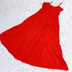 【c7787】SHEIN ワンピース ロング　キャミソール　赤