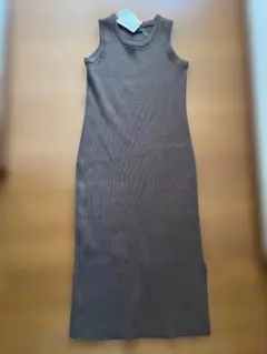 スピック&スパン　コットンタンクスリットワンピース/ブラウン/タグ付き未使用