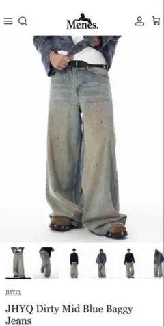 00s Curved Panel Wave Wide Denim PNT Y2K - メルカリ