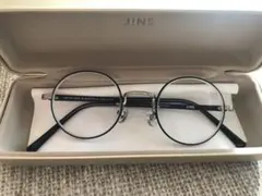 JINS ジンズ　メタルフレーム　丸メガネ　レディース　シルバー×黒　新品同様
