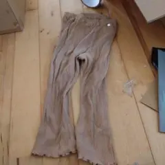 ブラウンリブ編みフレアパンツ 110cm