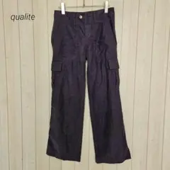 カリテ qualite カーゴパンツ ストレートパンツ テンセル さらり薄手 S