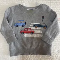 familiar 車トレーナー 80cm グレー　日本製