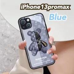 ベアブリック iPhone13promax kawsクマ カウズ ブルーケース