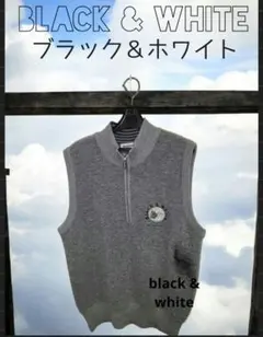 ブラック&ホワイト　スポーツウエア　ベスト ゴルフ