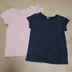 無印 水玉 Tシャツ 100cm 2枚セットのサムネイル