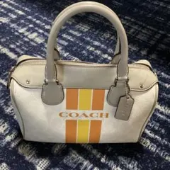 COACH ストライプデザイン ミニボストン