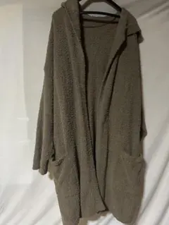 フード付きボアカーディガン ブラウン