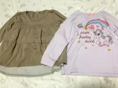 女の子　新品　Tシャツ　110cm 長袖　春服　２着セット　キッズ　保育園