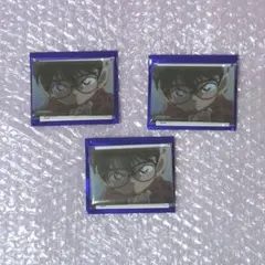 名探偵コナン 隻眼の残像 場面写スクエア缶バッジ② 江戸川コナン×3