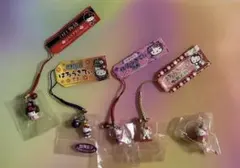 ご当地キティ　 根付け　京都限定品　和風ストラップセット　おまけ付きまとめ売り