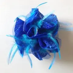 2way ビッグ コサージュ ヘアアクセサリー 造花 羽根 髪飾り クリップ付き