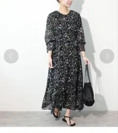 stola. ストラ ドット柄 幾何プリントカシュクールワンピース 24AW