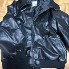 JaVa. 合成皮革キルティングジャケット 黒