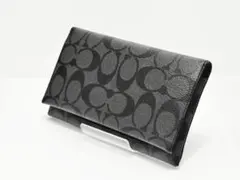 コーチ　2つ折り長財布　シグネチャー　グレー×ブラック　F32625