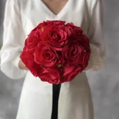 赤バララウンドブーケ☆ブートニア