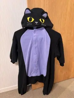 猫の着ぐるみ フード付き 黒・紫
