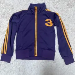 adidas トラックジャケット 紫 オレンジ L アーチロゴ背面ロゴ　No.3