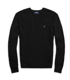 ★美品★ ポロ　ラルフローレン　カシミア混　ケーブルニット M 黒