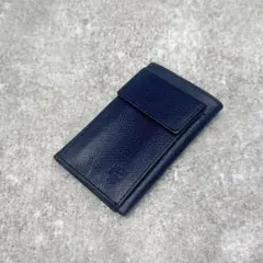 極美品　MCM ヴィセトス　サフィアーノレザー　コンパクトウォレット ネイビーのサムネイル