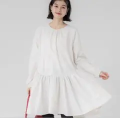新品⭐︎coca コカ バックリボン ミニワンピース チュニック M アイボリーのサムネイル