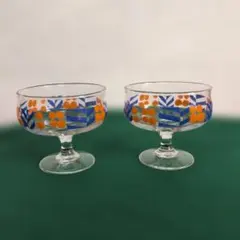 レトロ デザートグラス 2個セット サンデーカップのサムネイル