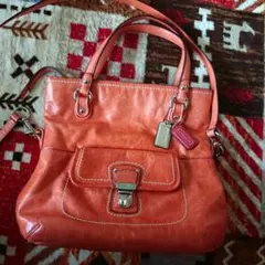 COACH 13175 コーチ パテントレザー 2way ショルダー レッド - メルカリ