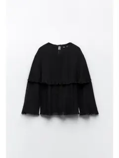 ZARA ブラックプリーツブラウス