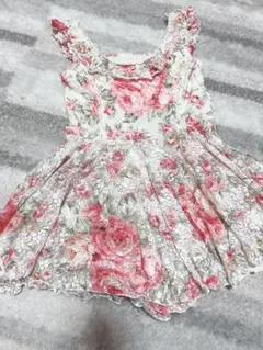 LIZLISA パワネ 花柄ノースリーブ ミニワンピース