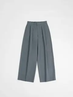 HEAVY WOOL GABARDINE BOX TUCK TROUSERS