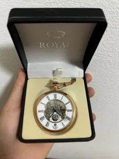 新品未使用動作品TIMOR 懐中時計 スケルトン ゴールドカラーTP106JA1