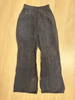 todayful パッチワークレースパンツ BLK ブラック 36