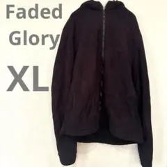 Faded Glory フリースジャケット　ボア　フード付き 【XL 】黒