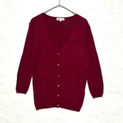 ★美品 MKミッシェルクラン Vネックカーディガン M 赤系 薄手のサムネイル