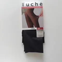 GUNZE Tuché フェイクタイツ 80デニール L-LL ブラック